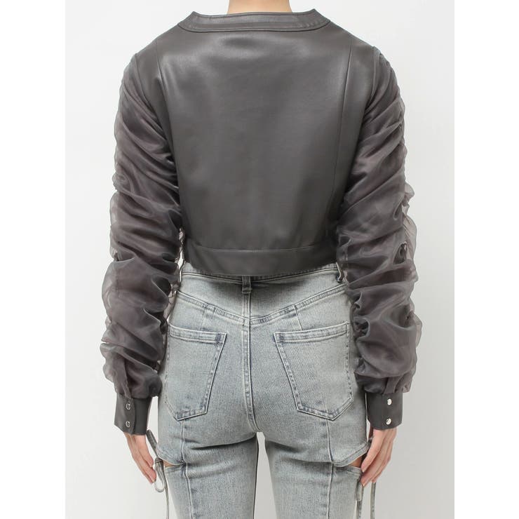 シアースリーブ合皮ブルゾン | RESEXXY | 詳細画像24 