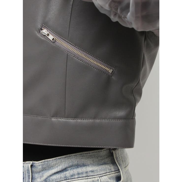 シアースリーブ合皮ブルゾン | RESEXXY | 詳細画像30 