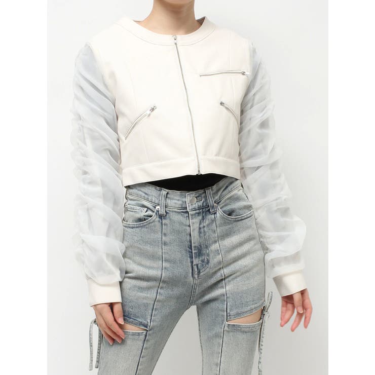 シアースリーブ合皮ブルゾン | RESEXXY | 詳細画像36 