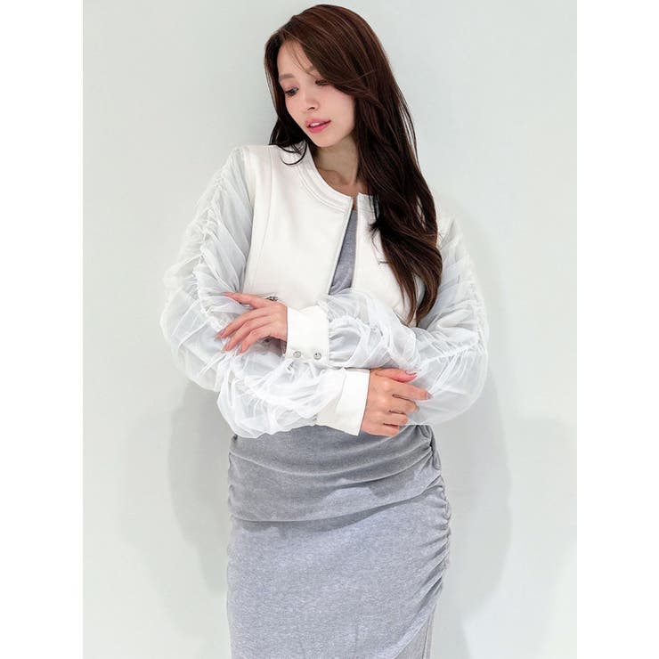 シアースリーブ合皮ブルゾン | RESEXXY | 詳細画像8 