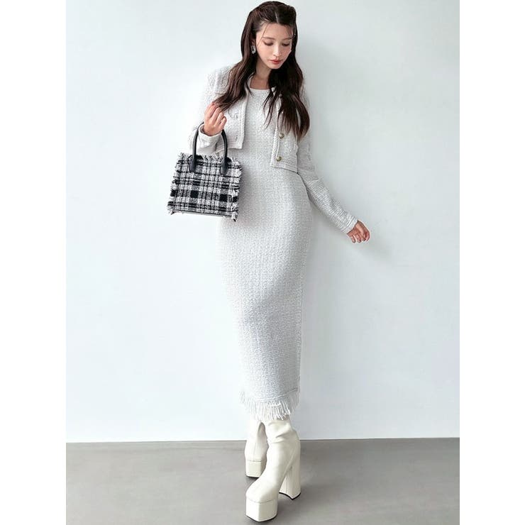 フリンジニットワンピース【セットアップ着用可能】 | RESEXXY | 詳細画像4 