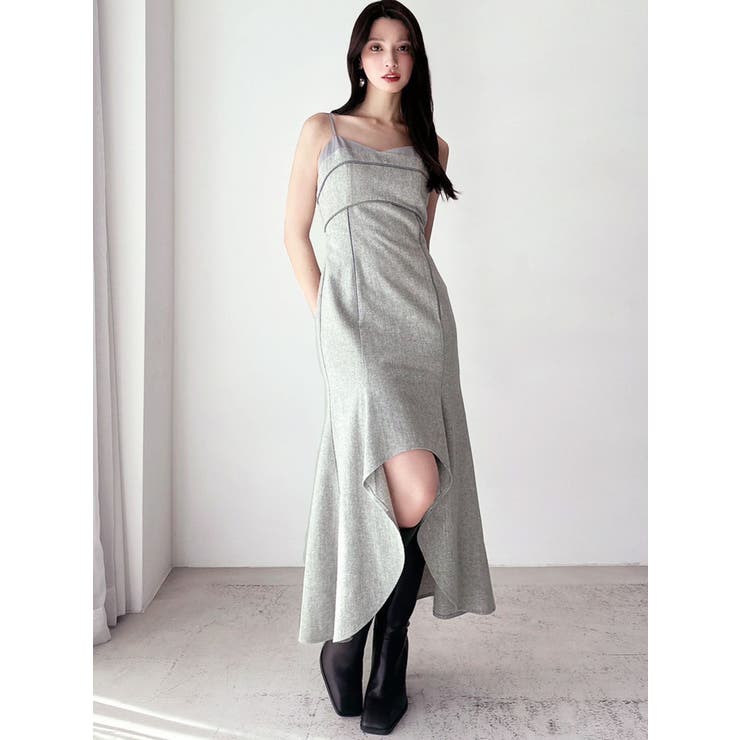 バイカラーアシンメトリーキャミワンピース | RESEXXY | 詳細画像3 