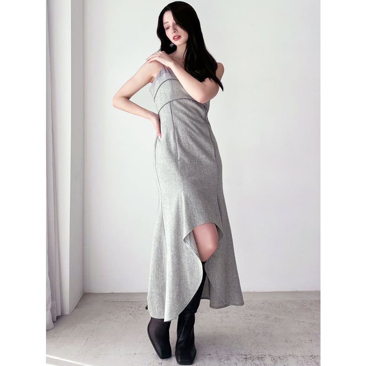 ヘムフリルテーラードミニワンピース ブラウン RESEXXY リゼクシー