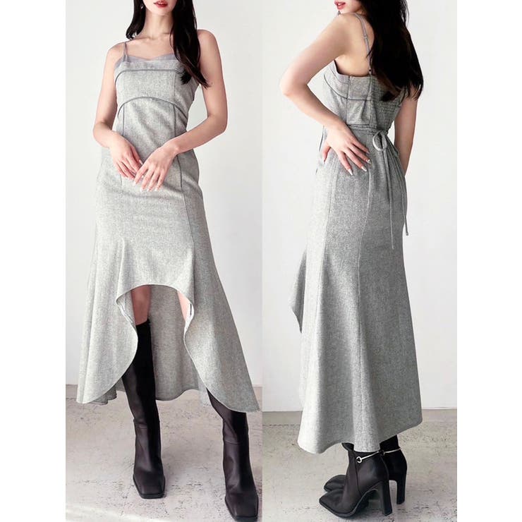 グレー | バイカラーアシンメトリーキャミワンピース | RESEXXY