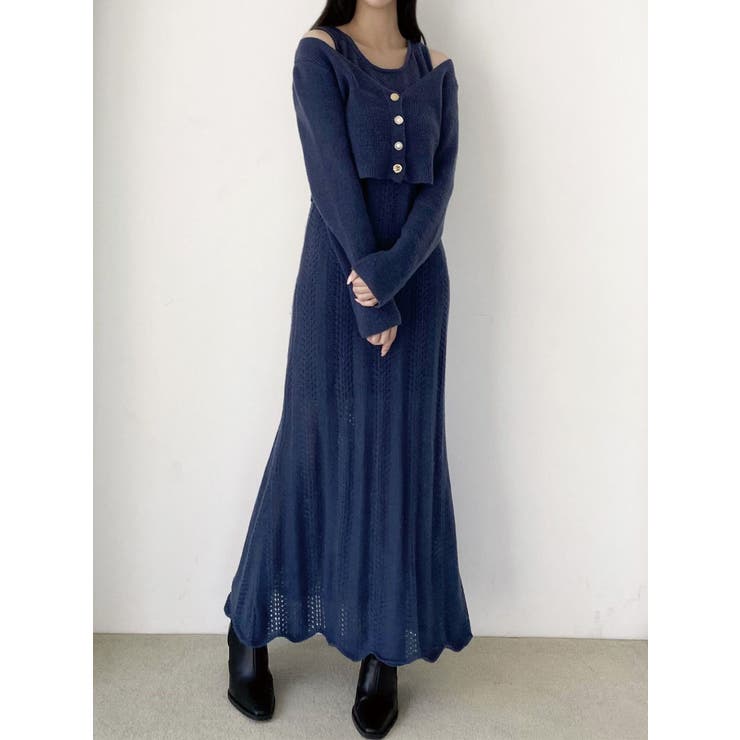 極美品✨RESEXXY リゼクシー アンサンブルレースニットワンピース アンサンブルレースニットワンピース[品番：MKSW0060709