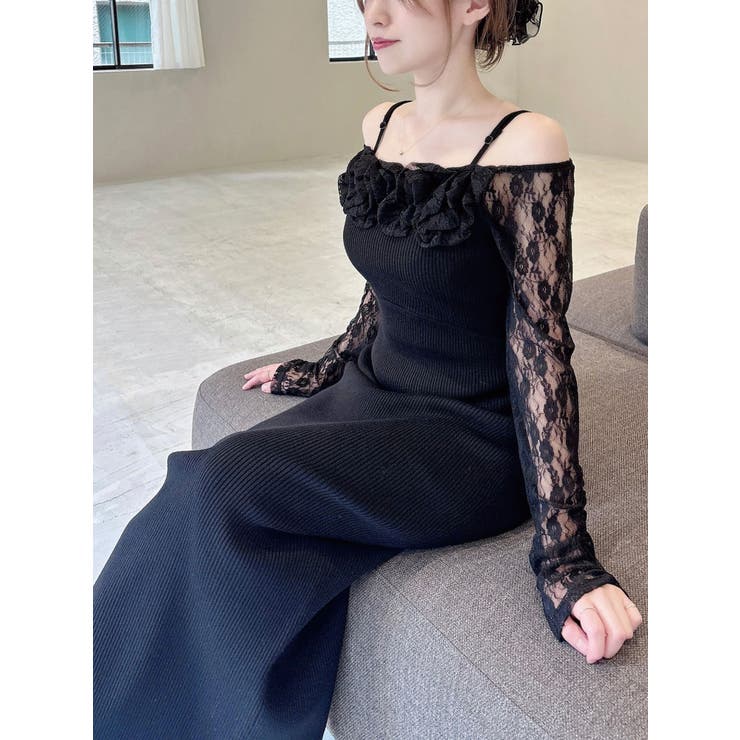 レースモチーフドッキンクニットワンピース | RESEXXY | 詳細画像19 