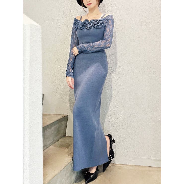 レースモチーフドッキンクニットワンピース | RESEXXY | 詳細画像6 