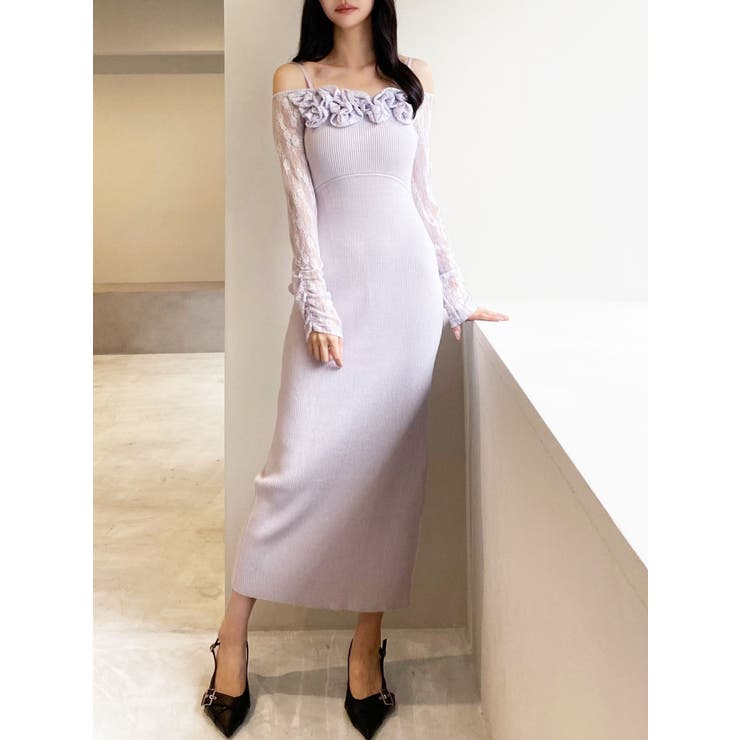 レースモチーフドッキンクニットワンピース | RESEXXY | 詳細画像8 