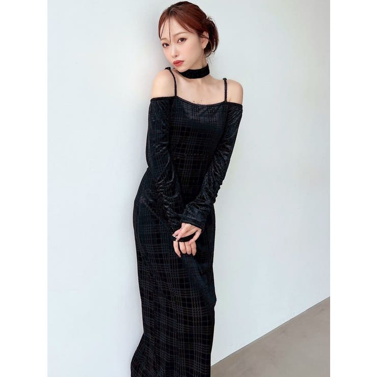 チョーカーベロアナローワンピース | RESEXXY | 詳細画像3 