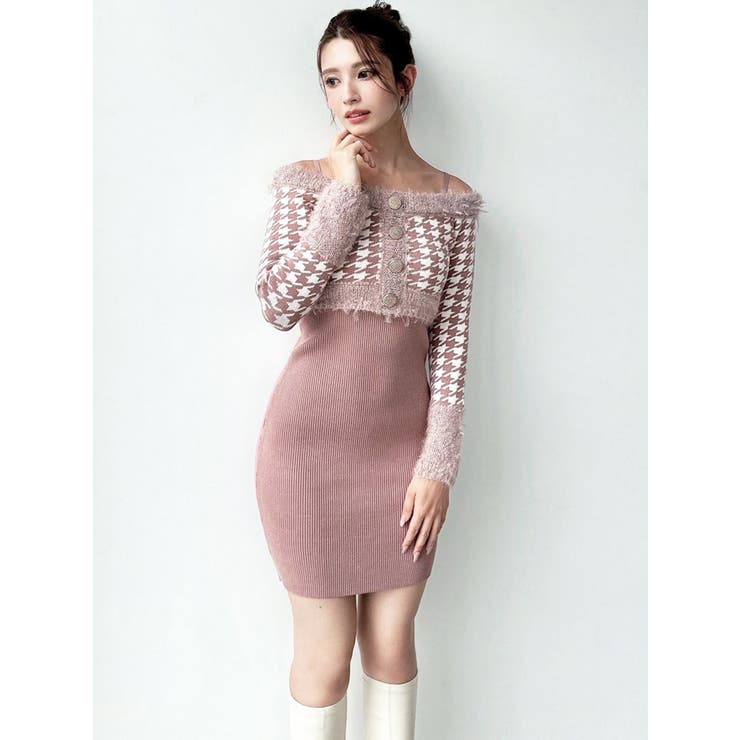 ニャンちゅう❣️ アンサンブルチェックミニワンピース ブラウンXS ニャンちゅう様専用❣️ アンサンブルチェックミニワンピース