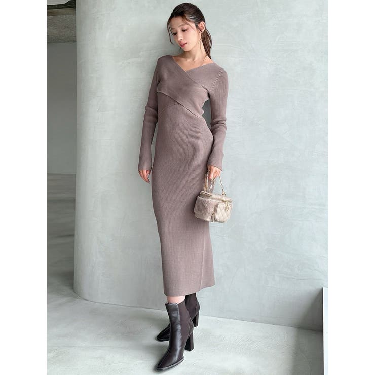 フロントクロスニットワンピース[品番：MKSW0066209]｜RESEXXY