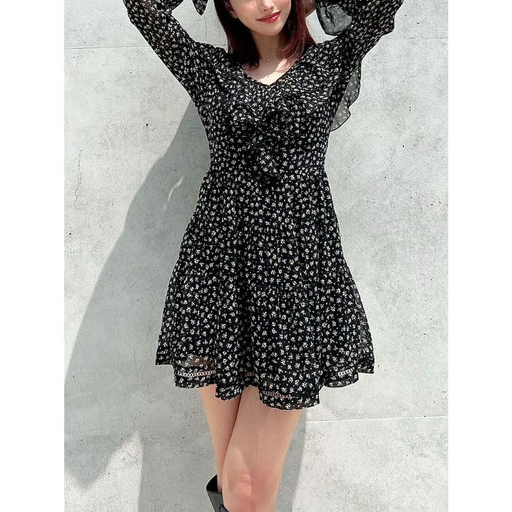 ブラック | ラッフルミニティアードワンピース | RESEXXY