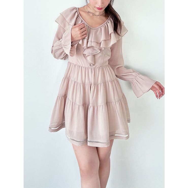 ベージュ | ラッフルミニティアードワンピース | RESEXXY