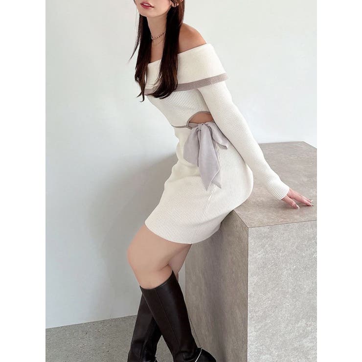 アイボリー | リボンミニニットワンピース | RESEXXY