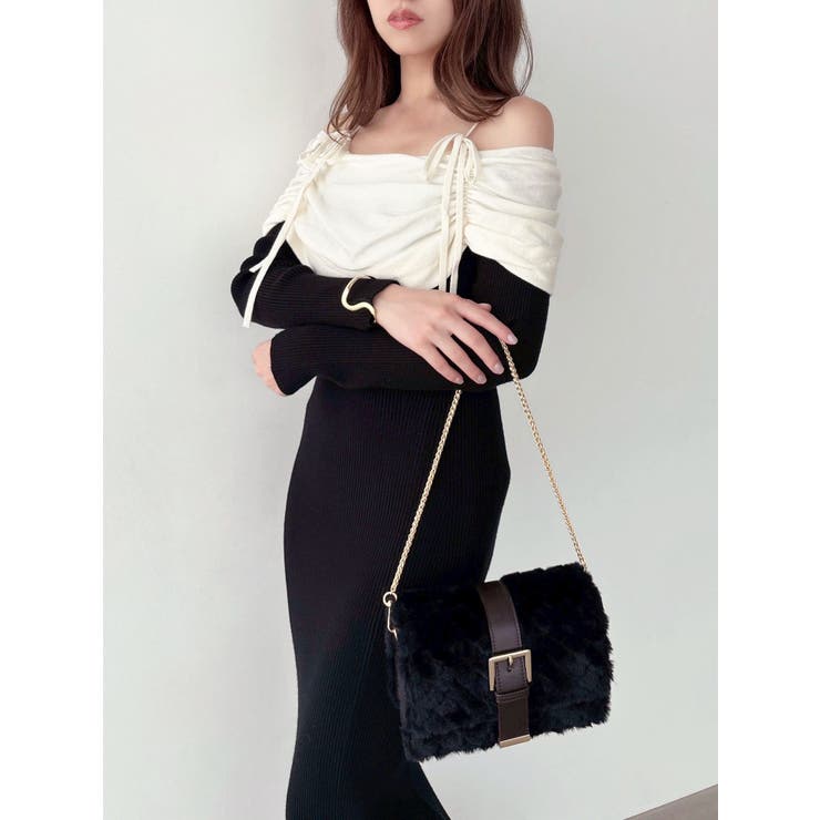 【骨格ストレート向け】バイカラーニットワンピース | RESEXXY | 詳細画像16 