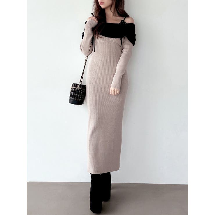 【骨格ストレート向け】バイカラーニットワンピース | RESEXXY | 詳細画像20 