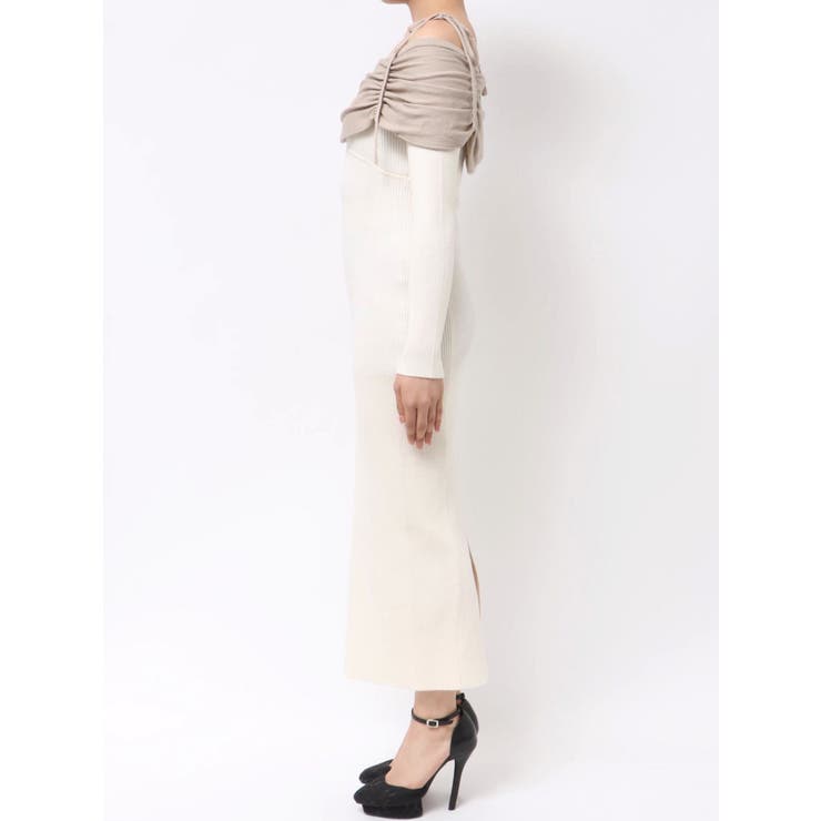 【骨格ストレート向け】バイカラーニットワンピース | RESEXXY | 詳細画像25 