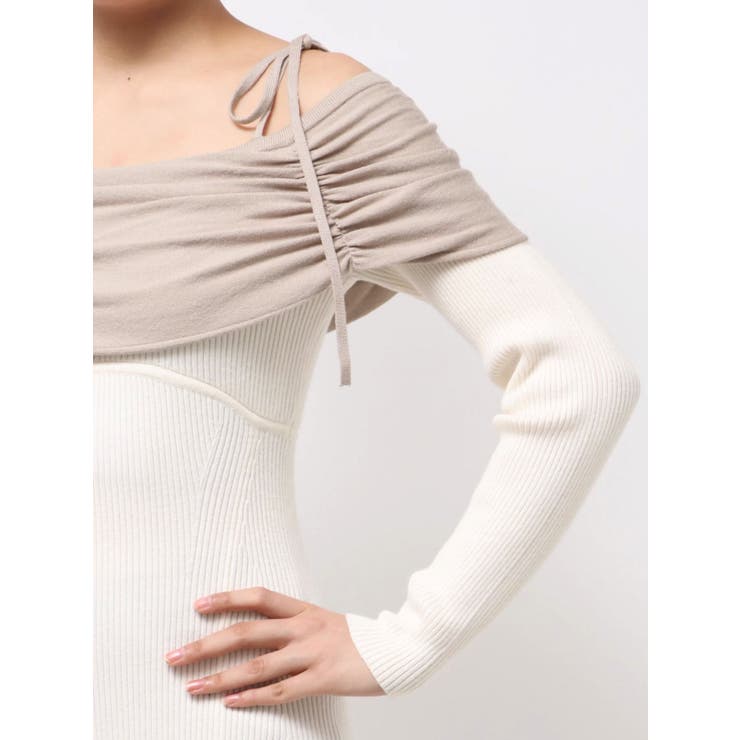 Diagram⭐︎バイカラーレーシーニット ワンピース⭐︎新品未着用 Diagram ワンピース バイカラーレースニットワンピース