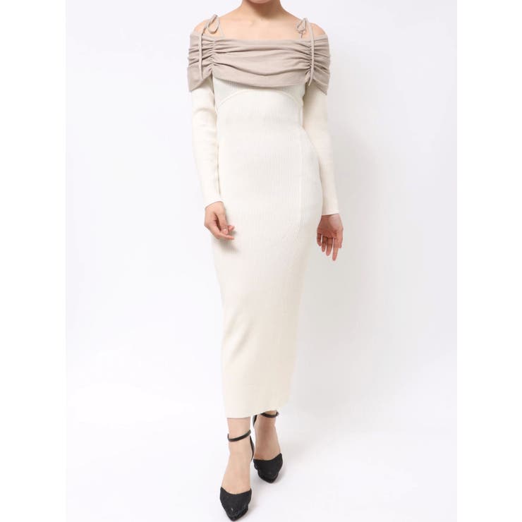 【骨格ストレート向け】バイカラーニットワンピース | RESEXXY | 詳細画像34 