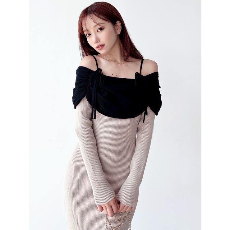 【骨格ストレート向け】バイカラーニットワンピース | RESEXXY | 詳細画像5 