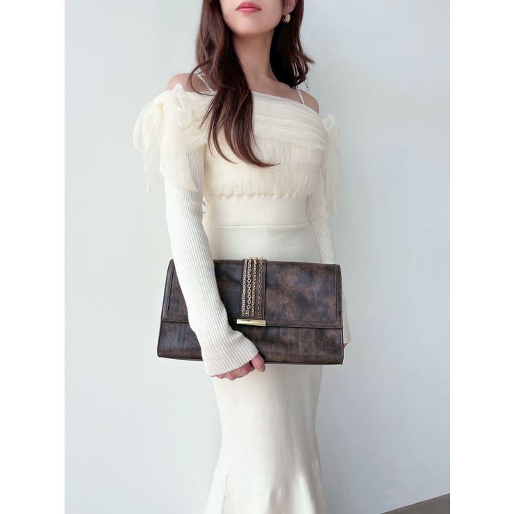 【骨格ウェーブ向け】ドッキングオフショルリボンワンピース | RESEXXY | 詳細画像21 