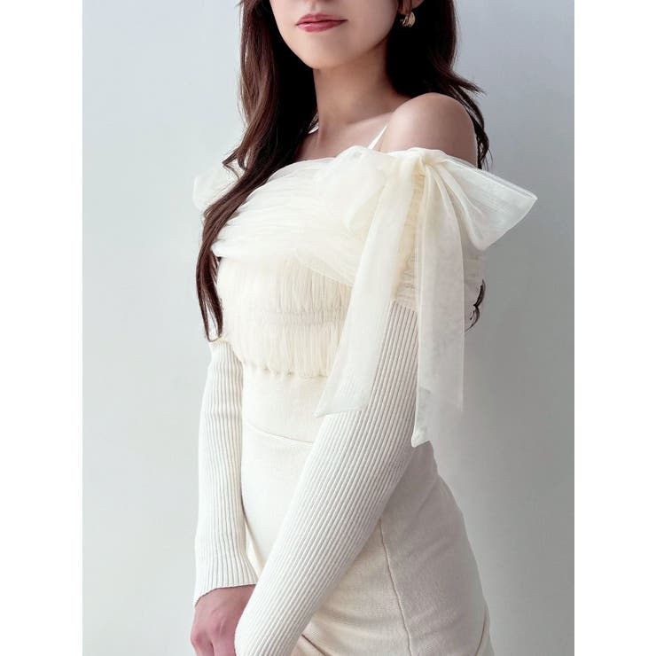 【骨格ウェーブ向け】ドッキングオフショルリボンワンピース | RESEXXY | 詳細画像22 