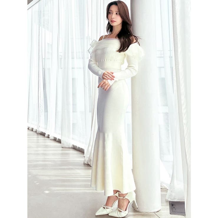 【骨格ウェーブ向け】ドッキングオフショルリボンワンピース | RESEXXY | 詳細画像23 