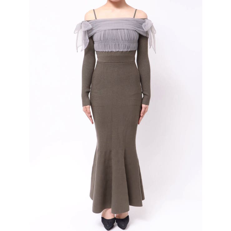 【骨格ウェーブ向け】ドッキングオフショルリボンワンピース | RESEXXY | 詳細画像28 