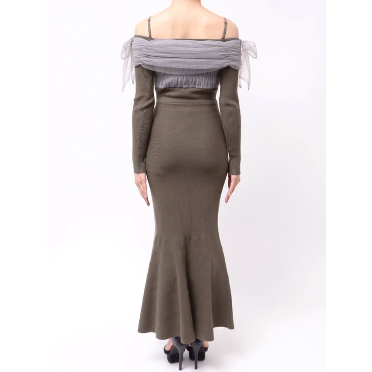 【骨格ウェーブ向け】ドッキングオフショルリボンワンピース | RESEXXY | 詳細画像30 