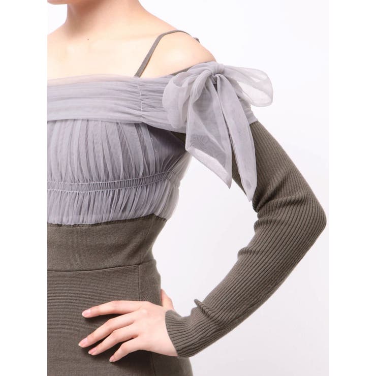 【骨格ウェーブ向け】ドッキングオフショルリボンワンピース | RESEXXY | 詳細画像32 