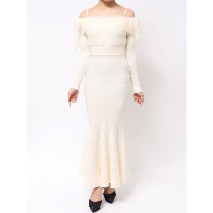 【骨格ウェーブ向け】ドッキングオフショルリボンワンピース | RESEXXY | 詳細画像39 