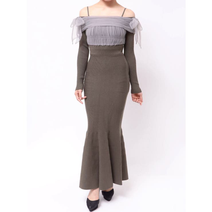 【骨格ウェーブ向け】ドッキングオフショルリボンワンピース | RESEXXY | 詳細画像40 