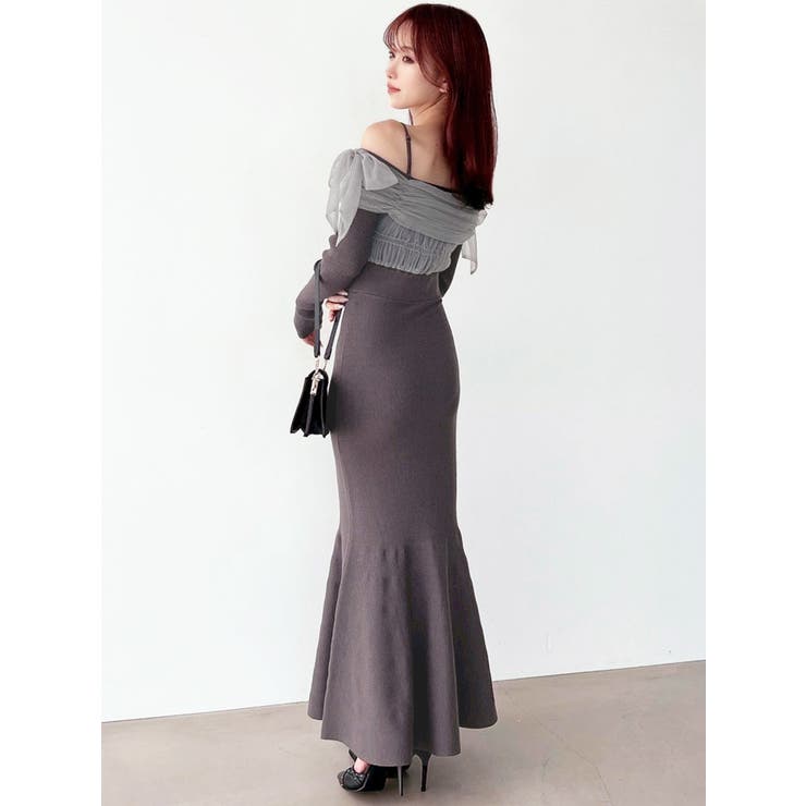 【骨格ウェーブ向け】ドッキングオフショルリボンワンピース | RESEXXY | 詳細画像7 