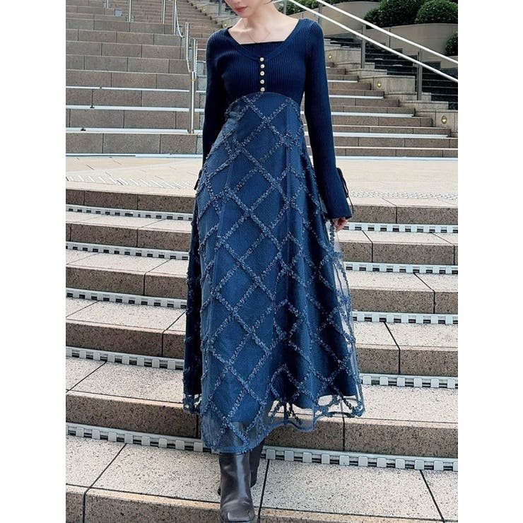 ドッキングニットフレアワンピース[品番：MKSW0067048]｜RESEXXY