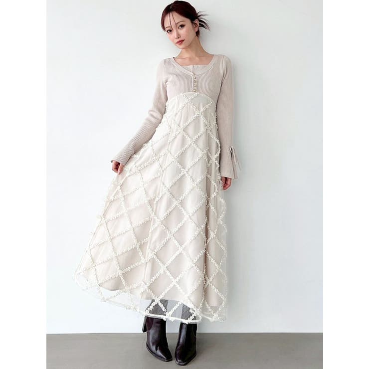 ドッキングニットフレアワンピース[品番：MKSW0067048]｜RESEXXY