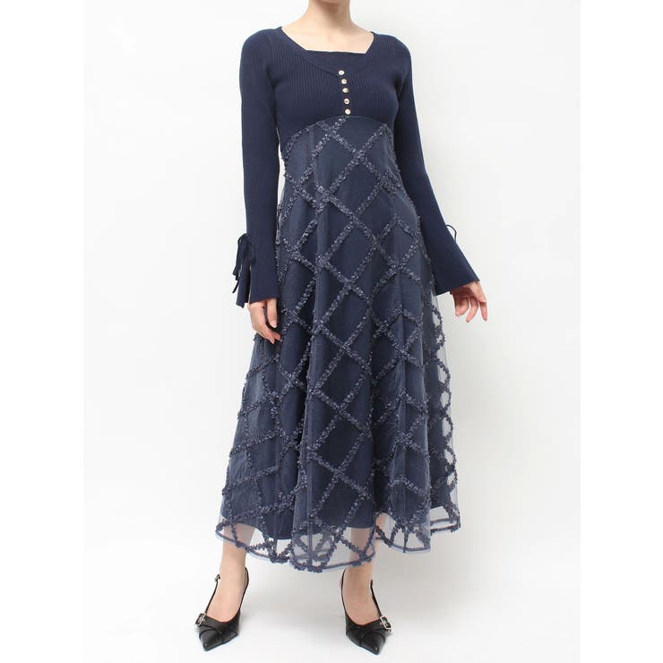 ドッキングニットフレアワンピース[品番：MKSW0067048]｜RESEXXY