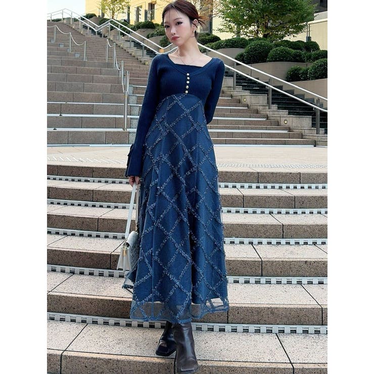 ドッキングニットフレアワンピース[品番：MKSW0067048]｜RESEXXY