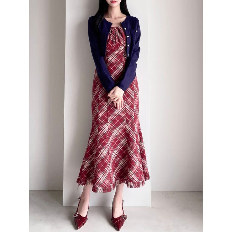 バイアスチェックビスチェワンピース[品番：MKSW0066211]｜RESEXXY