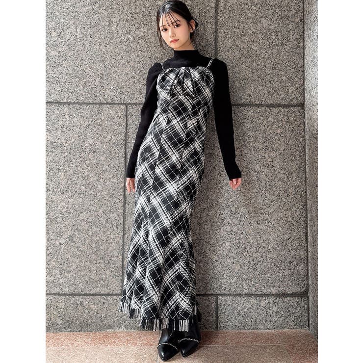 バイアスチェックビスチェワンピース[品番：MKSW0066211]｜RESEXXY