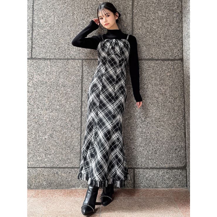 バイアスチェックビスチェワンピース[品番：MKSW0066211]｜RESEXXY