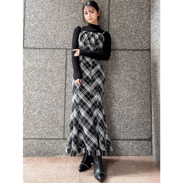 バイアスチェックビスチェワンピース[品番：MKSW0066211]｜RESEXXY