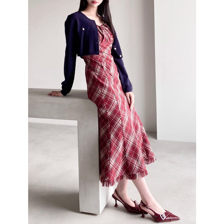 バイアスチェックビスチェワンピース[品番：MKSW0066211]｜RESEXXY