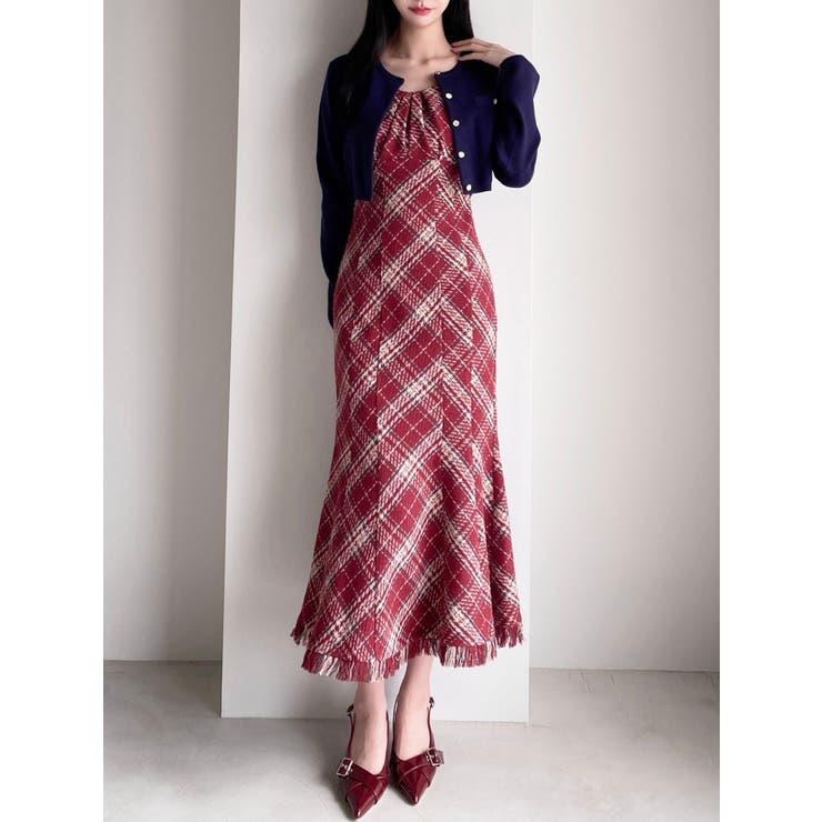 バイアスチェックビスチェワンピース[品番：MKSW0066211]｜RESEXXY