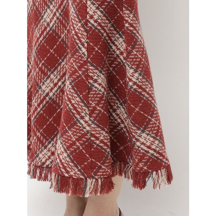 リゼクシー　バイアスチェックビスチェワンピース　ブラウン リゼクシー バイアスチェックビスチェワンピース ブラウン リゼクシー