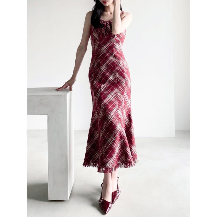 バイアスチェックビスチェワンピース[品番：MKSW0066211]｜RESEXXY