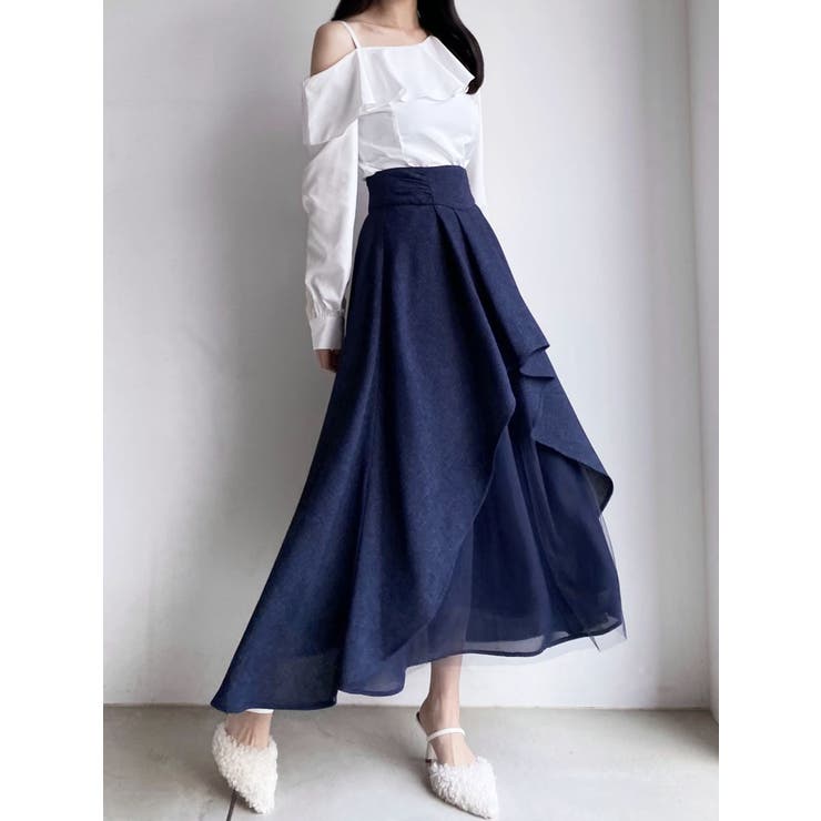 アシンメトリーラッフルブラウス | RESEXXY | 詳細画像14 