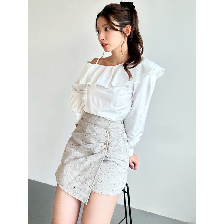 アシンメトリーラッフルブラウス | RESEXXY | 詳細画像2 