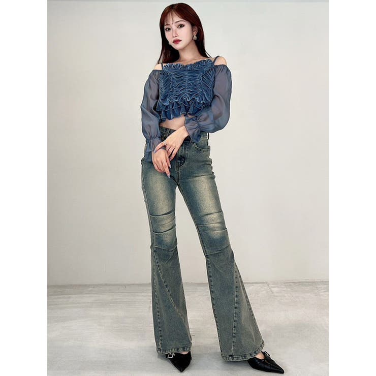 ギャザーベロアペプラムブラウス | RESEXXY | 詳細画像12 