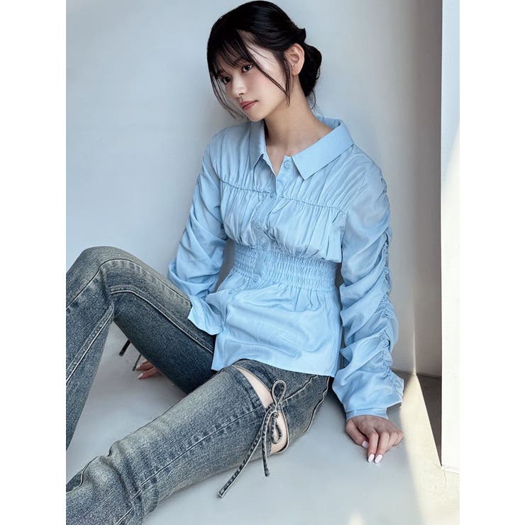 ギャザーデザインチュニックシャツ | RESEXXY | 詳細画像2 