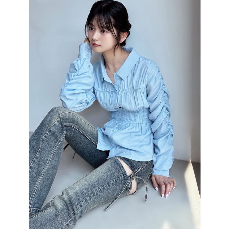 ギャザーデザインチュニックシャツ | RESEXXY | 詳細画像3 